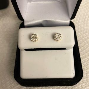 14K D-0.34 CT diamond earrings New.